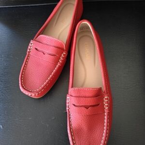 Kordal Raspberry Red Leather Driving Loafer